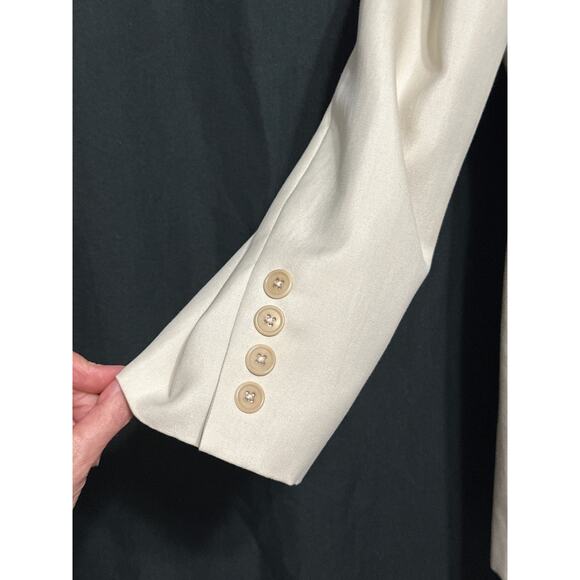 VTG 90s NWT Lauren Ralph Lauren Cream Silk Blend Blazer 20W Designer Classic - Picture 2 of 16